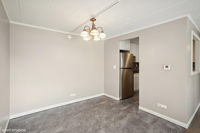 1101 Mercury Dr Unit 1C, Schaumburg, IL 60193 - empty room with a chandelier and ornamental molding