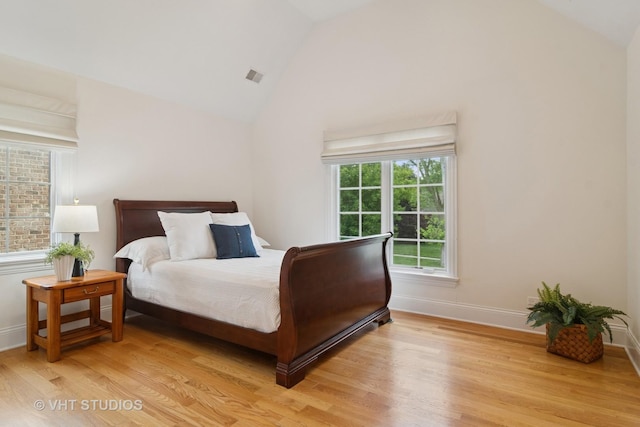 1238 N Illinois Ave, Arlington Heights, IL 60004 - bedroom featuring light wood-style flooring and high vaulted ceiling
