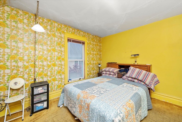 606 N Brainard Ave, La Grange Park, IL 60526 - carpeted bedroom featuring baseboards and wallpapered walls