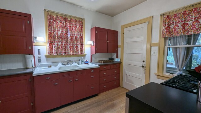 kitchen with light wood-style floors
