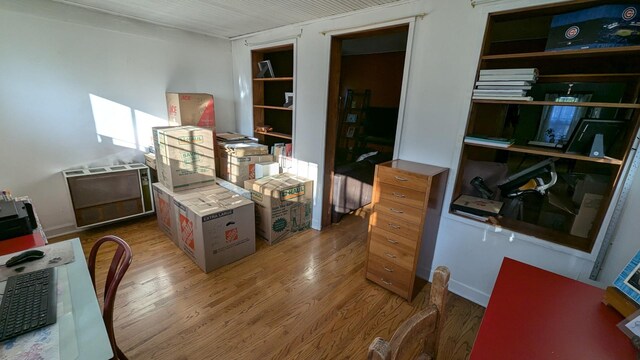 interior space with wood finished floors