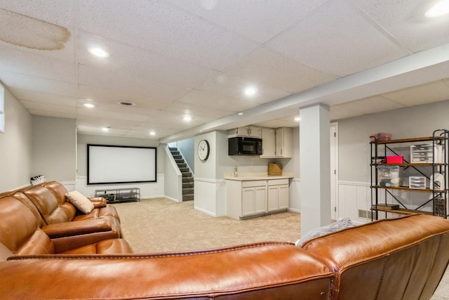 1161 Ardmore Dr, Naperville, IL 60540 - cinema with light carpet and a drop ceiling