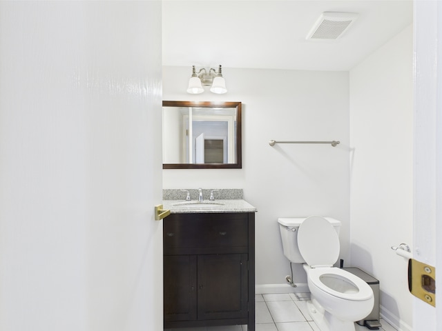 20359 Countryside Ln, Frankfort, IL 60423 - half bath with tile patterned flooring, vanity, toilet, baseboards, and visible vents