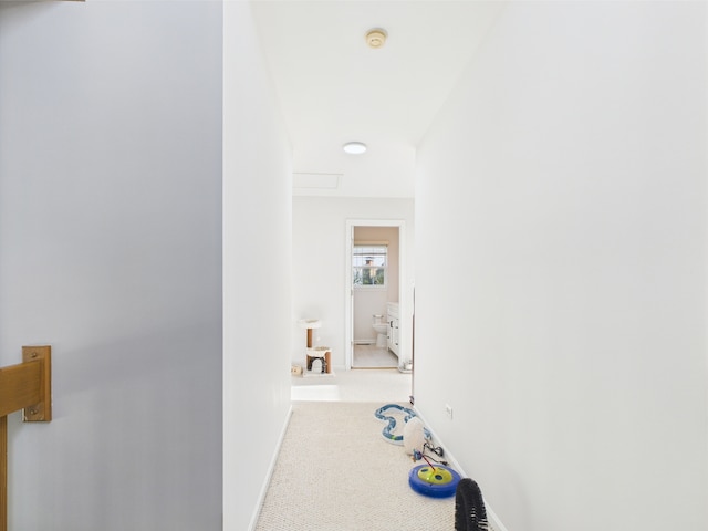 20359 Countryside Ln, Frankfort, IL 60423 - hallway with baseboards and light colored carpet