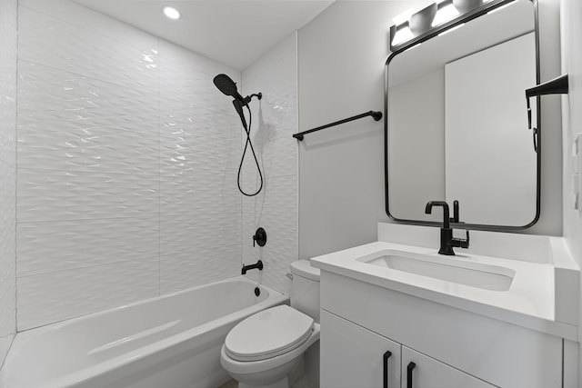 18624 W Pamela Pl, Gurnee, IL 60031 - bathroom featuring toilet, recessed lighting, shower / tub combination, and vanity