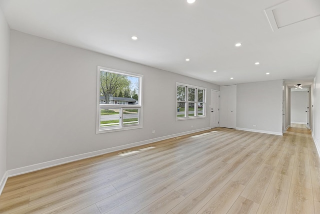 18624 W Pamela Pl, Gurnee, IL 60031 - unfurnished room with light wood-type flooring, recessed lighting, and baseboards
