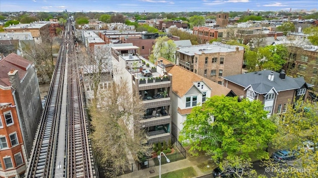 bird's eye view with a residential view
