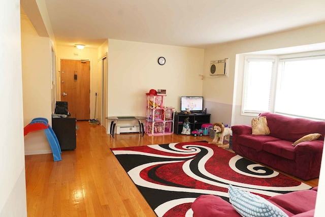 living room with wood finished floors