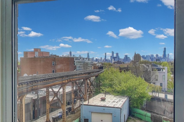 balcony with a city view