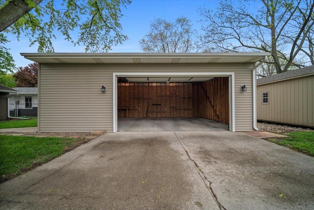 garage with driveway