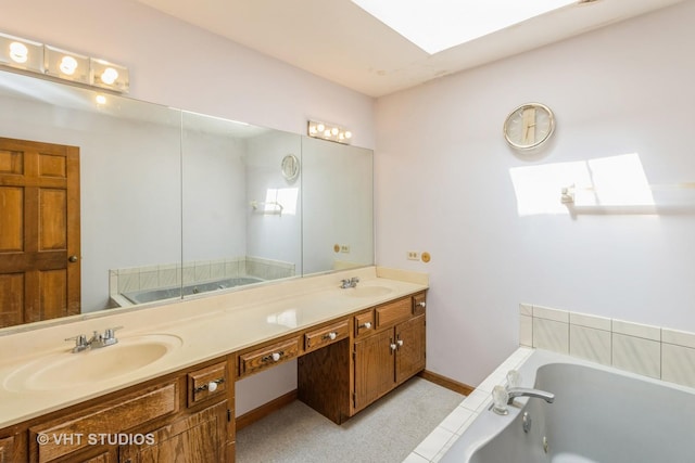 2339 N James Ct, Arlington Heights, IL 60004 - bathroom featuring double vanity and a garden tub
