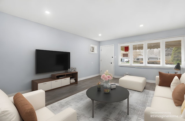 1303 Balmoral Ave, Calumet City, IL 60409 - living area featuring recessed lighting, baseboards, and wood finished floors