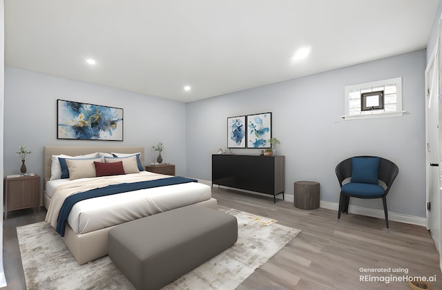 1303 Balmoral Ave, Calumet City, IL 60409 - bedroom with recessed lighting, baseboards, and light wood-style flooring