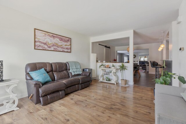 living room with light wood-style flooring