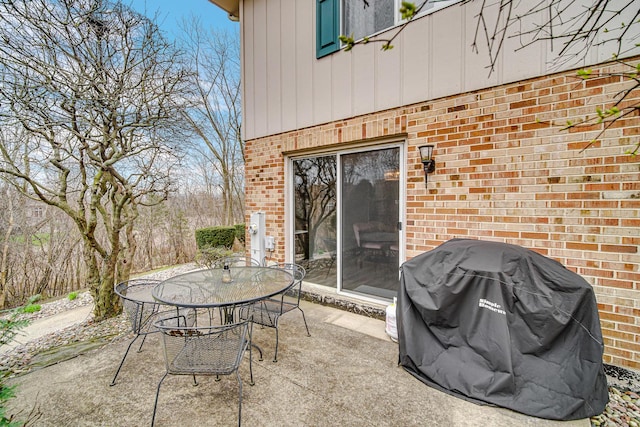 view of patio / terrace with outdoor dining area and area for grilling