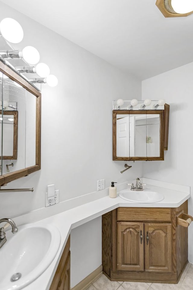 6029 Osage Ave, Downers Grove, IL 60516 - full bath featuring double vanity and tile patterned flooring