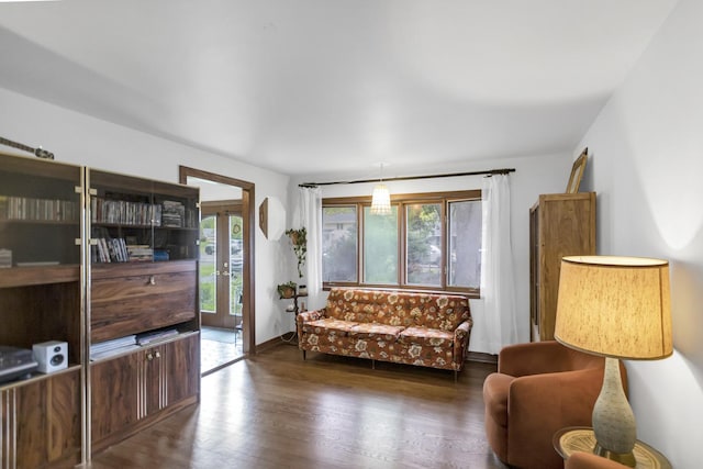6029 Osage Ave, Downers Grove, IL 60516 - sitting room with wood finished floors, french doors, and baseboards