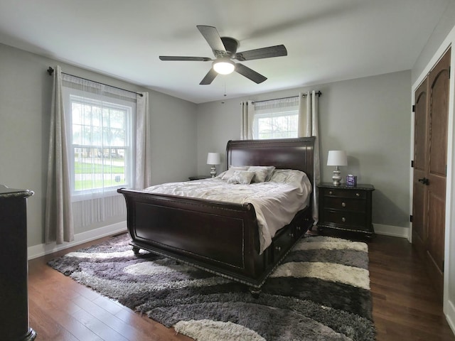 10847 Carpenter St, Mokena, IL 60448 - bedroom with baseboards, multiple windows, and dark wood-type flooring