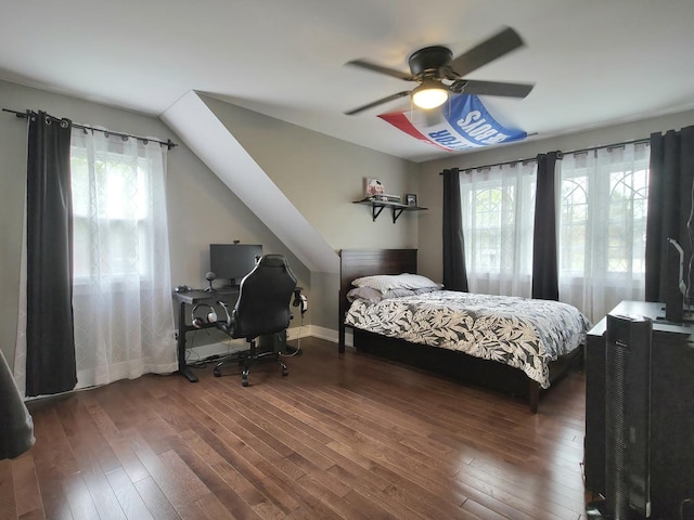 10847 Carpenter St, Mokena, IL 60448 - bedroom with baseboards, ceiling fan, and hardwood / wood-style floors