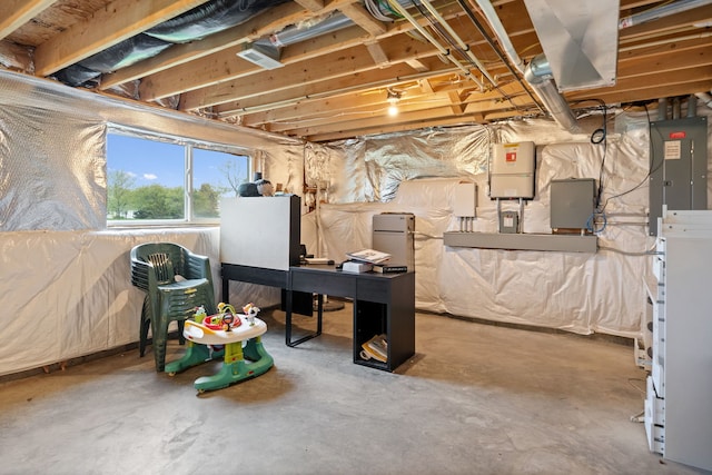 below grade area featuring electric panel