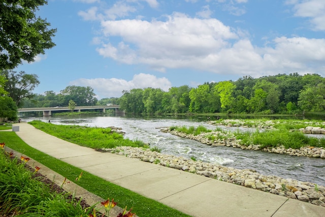 view of community featuring a water view