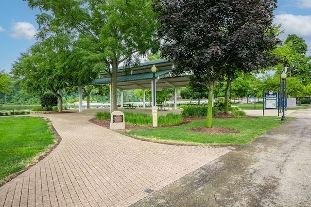 view of community featuring a yard