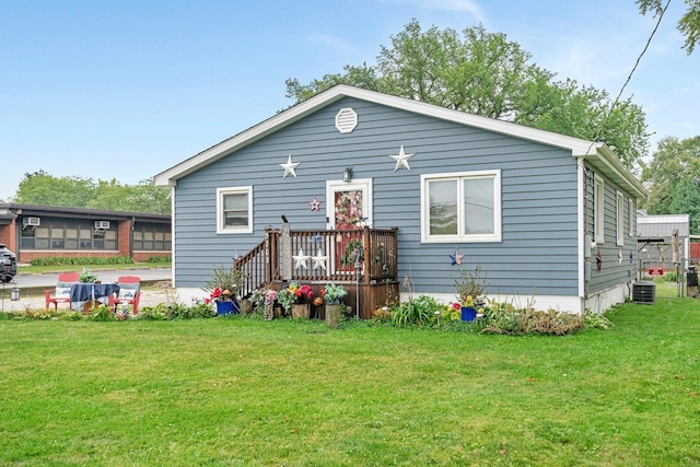 5203 W Court St, Monee, IL 60449 - back of property featuring a lawn and cooling unit