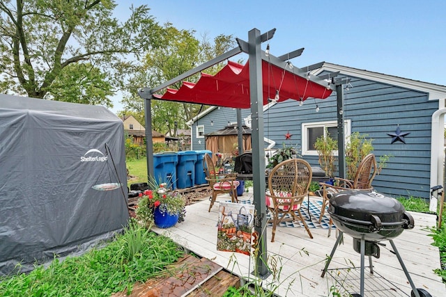 5203 W Court St, Monee, IL 60449 - wooden deck with area for grilling