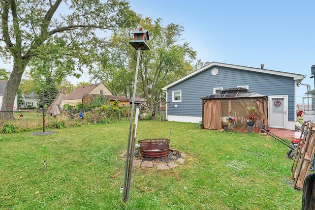 5203 W Court St, Monee, IL 60449 - view of yard featuring a gazebo and a fire pit