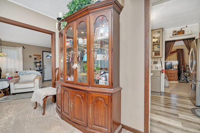 5203 W Court St, Monee, IL 60449 - corridor with light wood-type flooring and crown molding