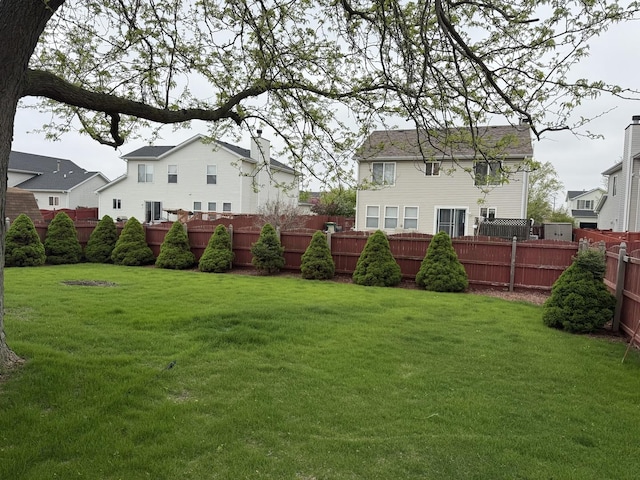 view of yard with fence