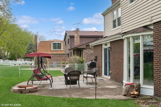 view of patio with a fenced backyard