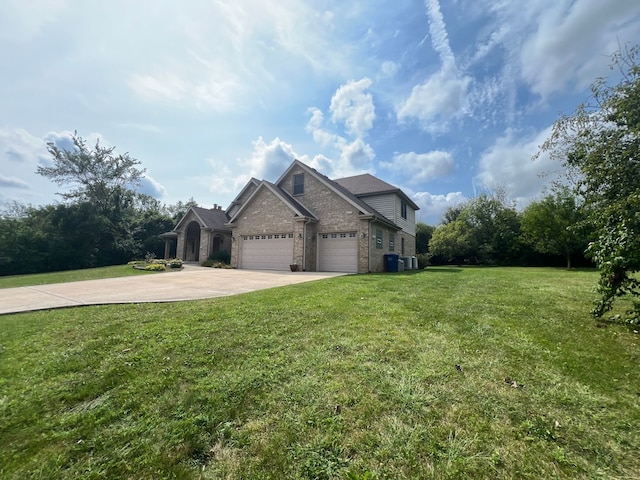 14312 Twin Creek Ct, Homer Glen, IL 60491 - craftsman-style house with brick siding, a front lawn, an attached garage, and driveway