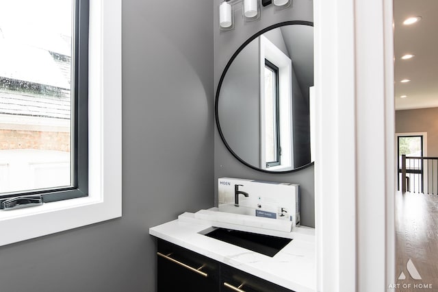 6908 26th St, Berwyn, IL 60402 - bathroom featuring vanity and recessed lighting