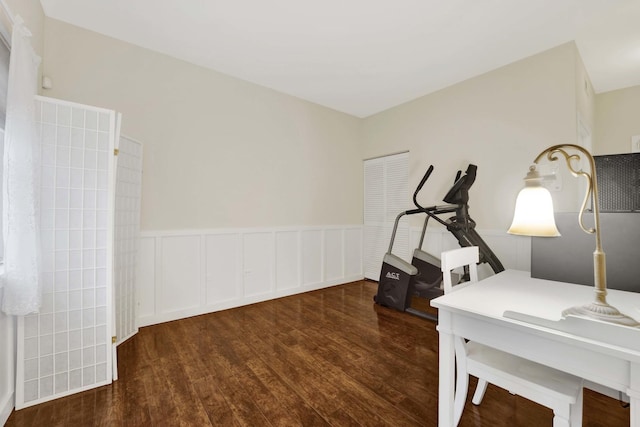 1455 S Halsted St, Chicago, IL 60607 - office featuring wood finished floors and a wainscoted wall