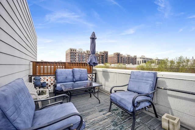 1455 S Halsted St, Chicago, IL 60607 - wooden terrace with a view of city and an outdoor living space