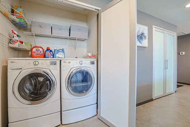 77 S Evergreen Ave Unit 1004, Arlington Heights, IL 60005 - laundry area with washer and clothes dryer and recessed lighting