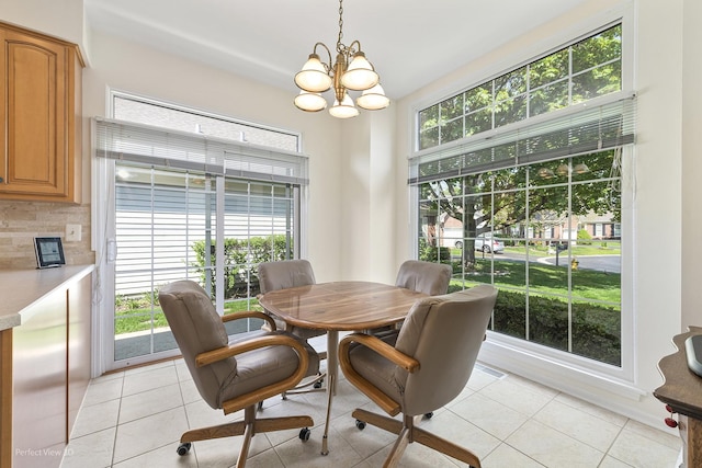 36225 N Goldspring Ct, Gurnee, IL 60031 - dining space with a chandelier and light tile patterned flooring