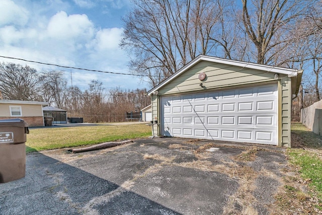 view of detached garage