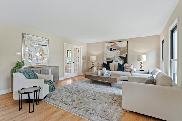 16 S Northampton Dr, Geneva, IL 60134 - living area with baseboards, french doors, and wood finished floors