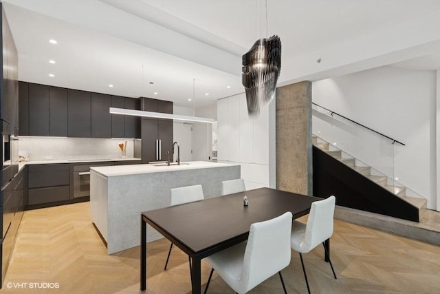 1917 S Calumet Ave, Chicago, IL 60616 - dining room featuring stairway and recessed lighting