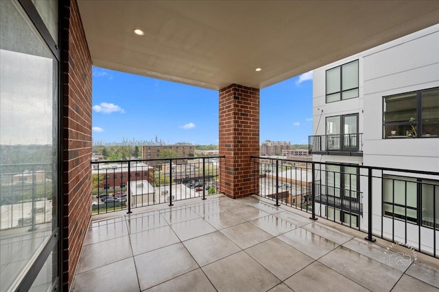 balcony with a view of city