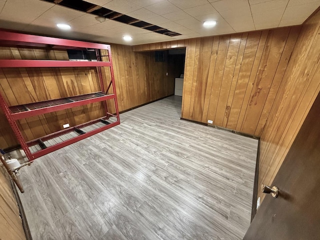 106 Kazwell St, Willow Springs, IL 60480 - empty room featuring wooden walls and wood finished floors