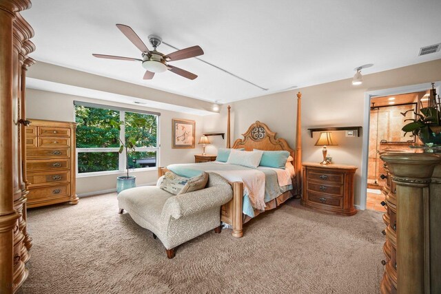 832 Ironwood Dr, Frankfort, IL 60423 - bedroom featuring light colored carpet and ceiling fan