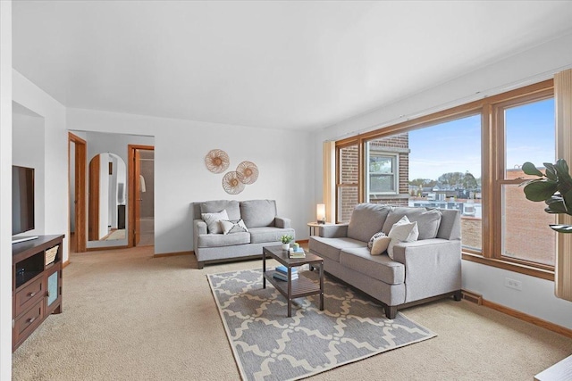 5532 W Lawrence Ave Unit 2S, Chicago, IL 60630 - carpeted living room with baseboards