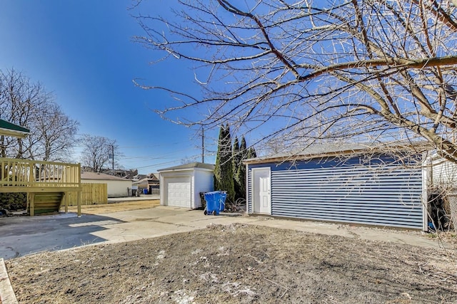 view of detached garage