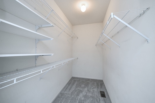 walk in closet with carpet floors and visible vents