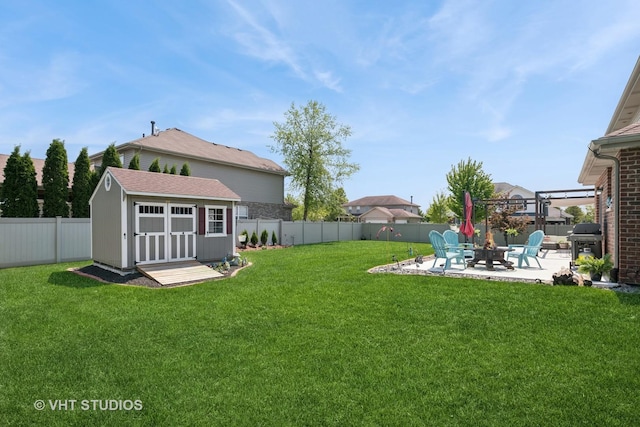 24515 Echo Ln, Manhattan, IL 60442 - view of yard featuring a patio and a fire pit