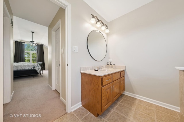 24515 Echo Ln, Manhattan, IL 60442 - ensuite bathroom with vanity, vaulted ceiling, and baseboards