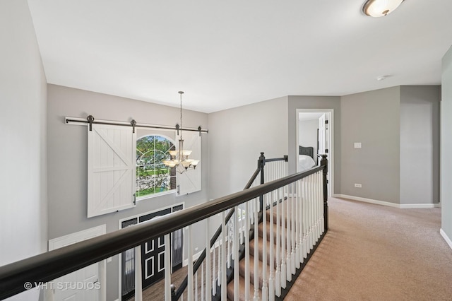 24515 Echo Ln, Manhattan, IL 60442 - corridor with an upstairs landing, baseboards, and carpet floors